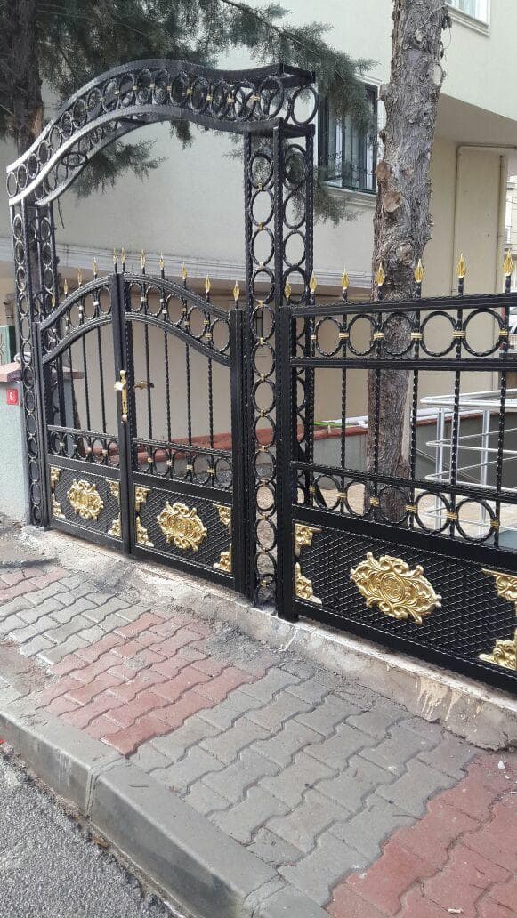 2 Kanatlı Ferforje Motifli Bahçe Kapısı Projesi (Sultançiftliği/İstanbul) görsel 1